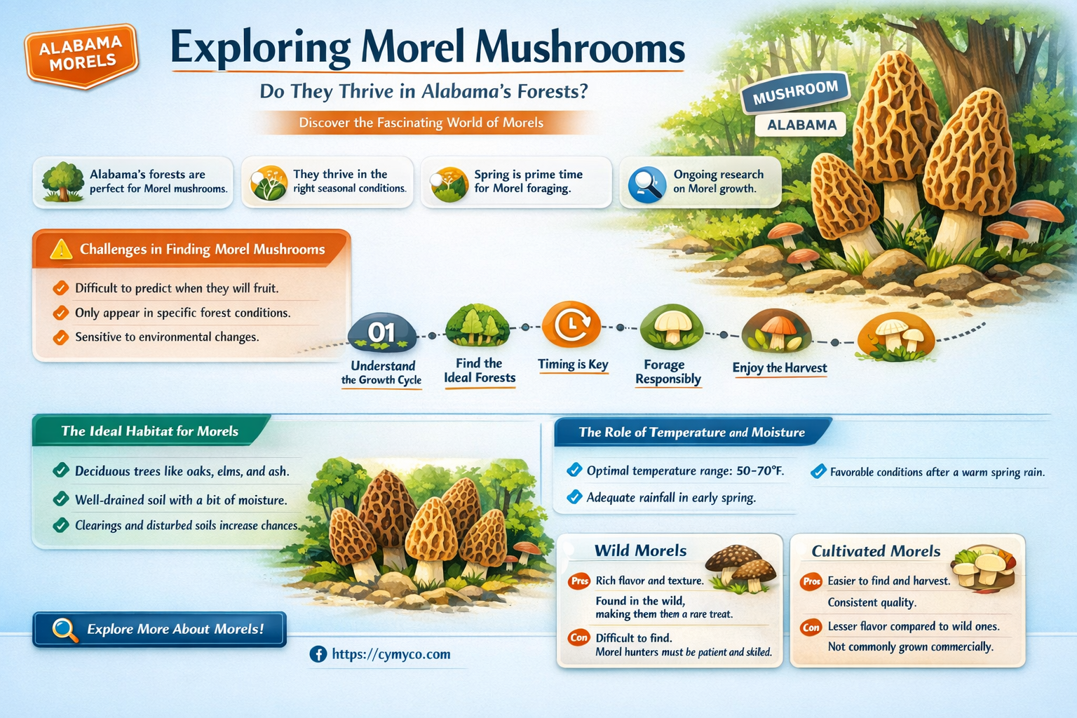 do morel mushrooms grow in alabama