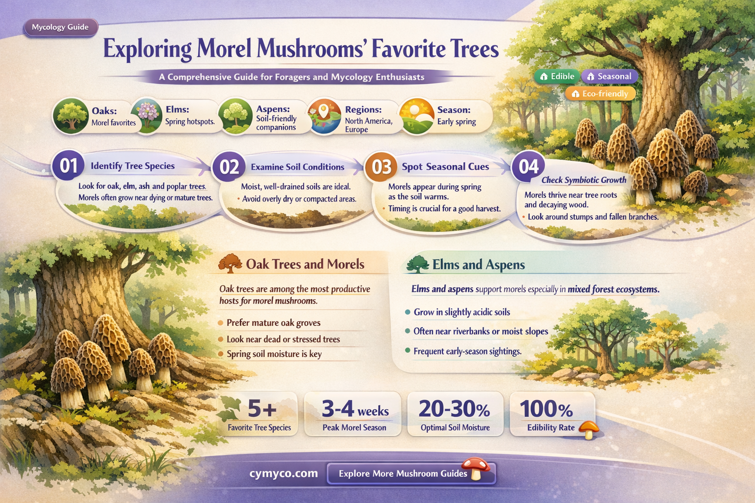 what trees do morels like