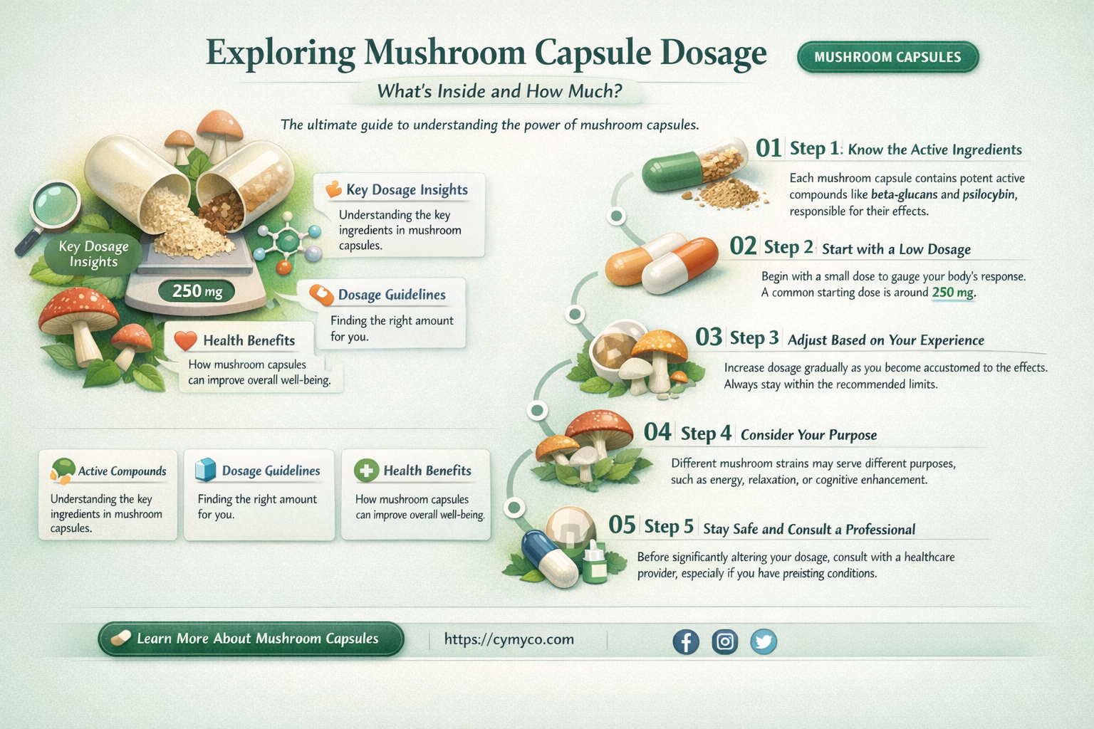 how much is in a mushroom capsule