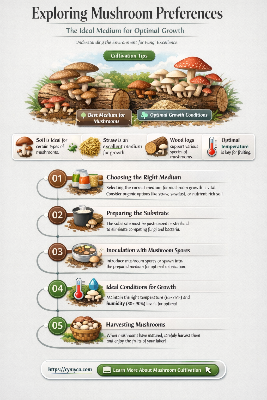 what type of medium do mushrooms like