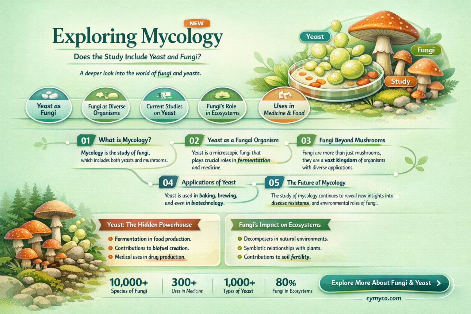 does mycology study yeast