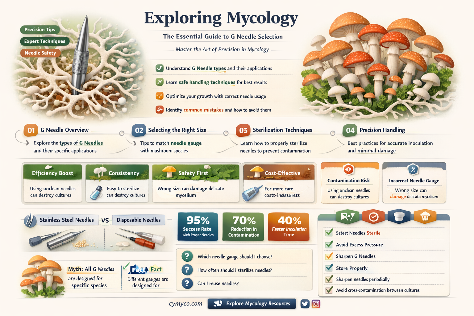 what g needle for mycology