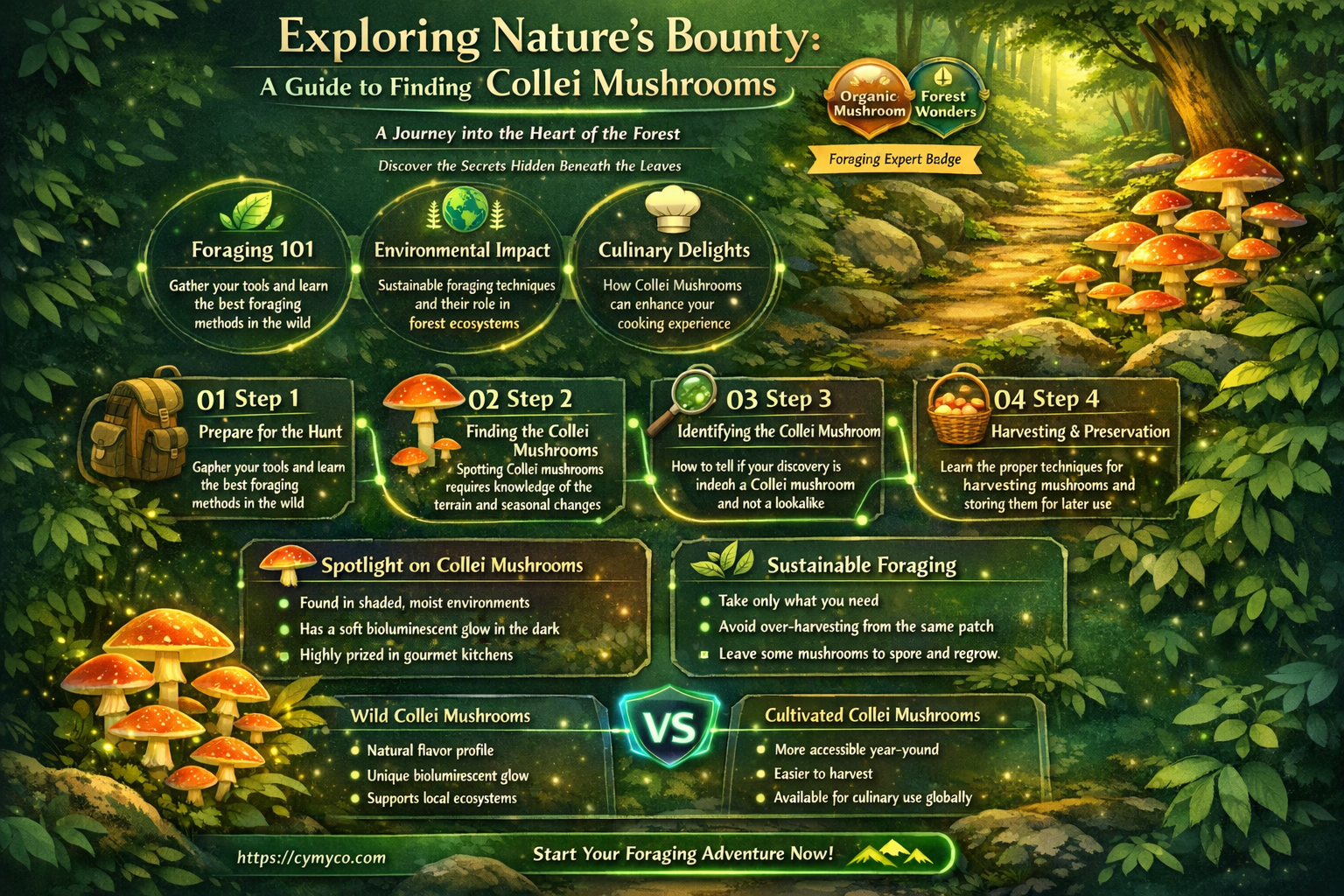 where to find collei mushrooms