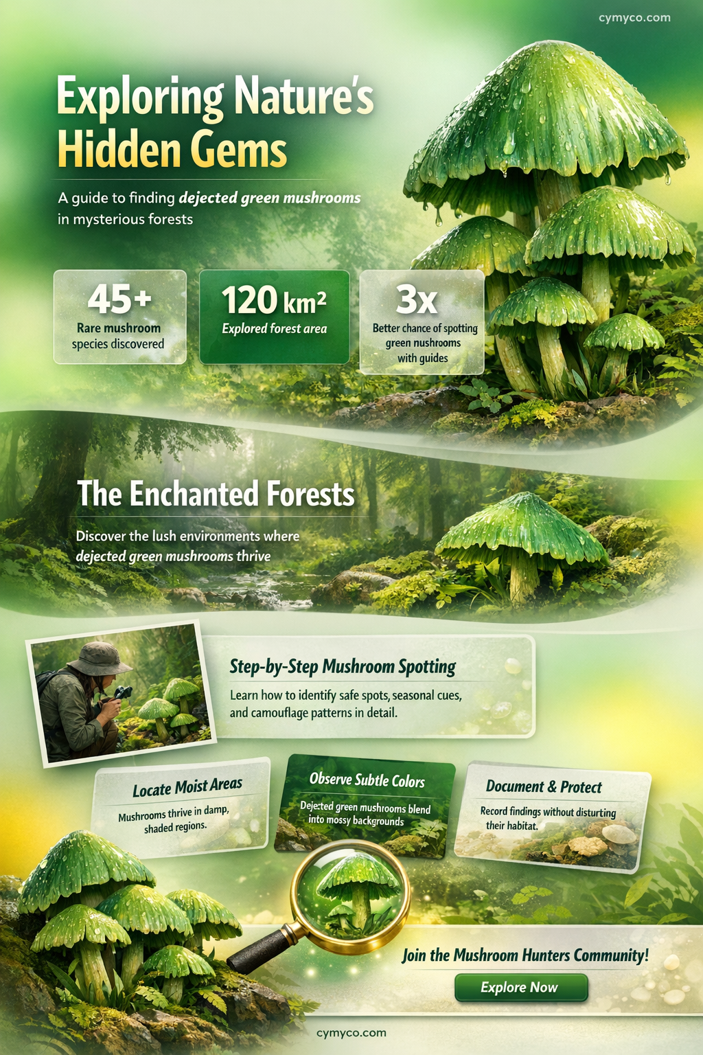 where to find dejected green mushroom