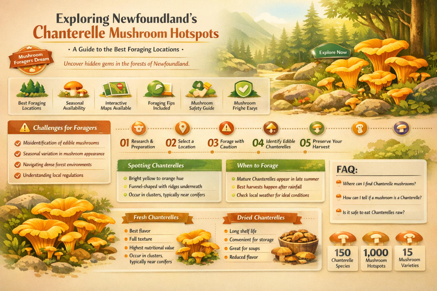 where to find chanterelle mushrooms in newfoundland