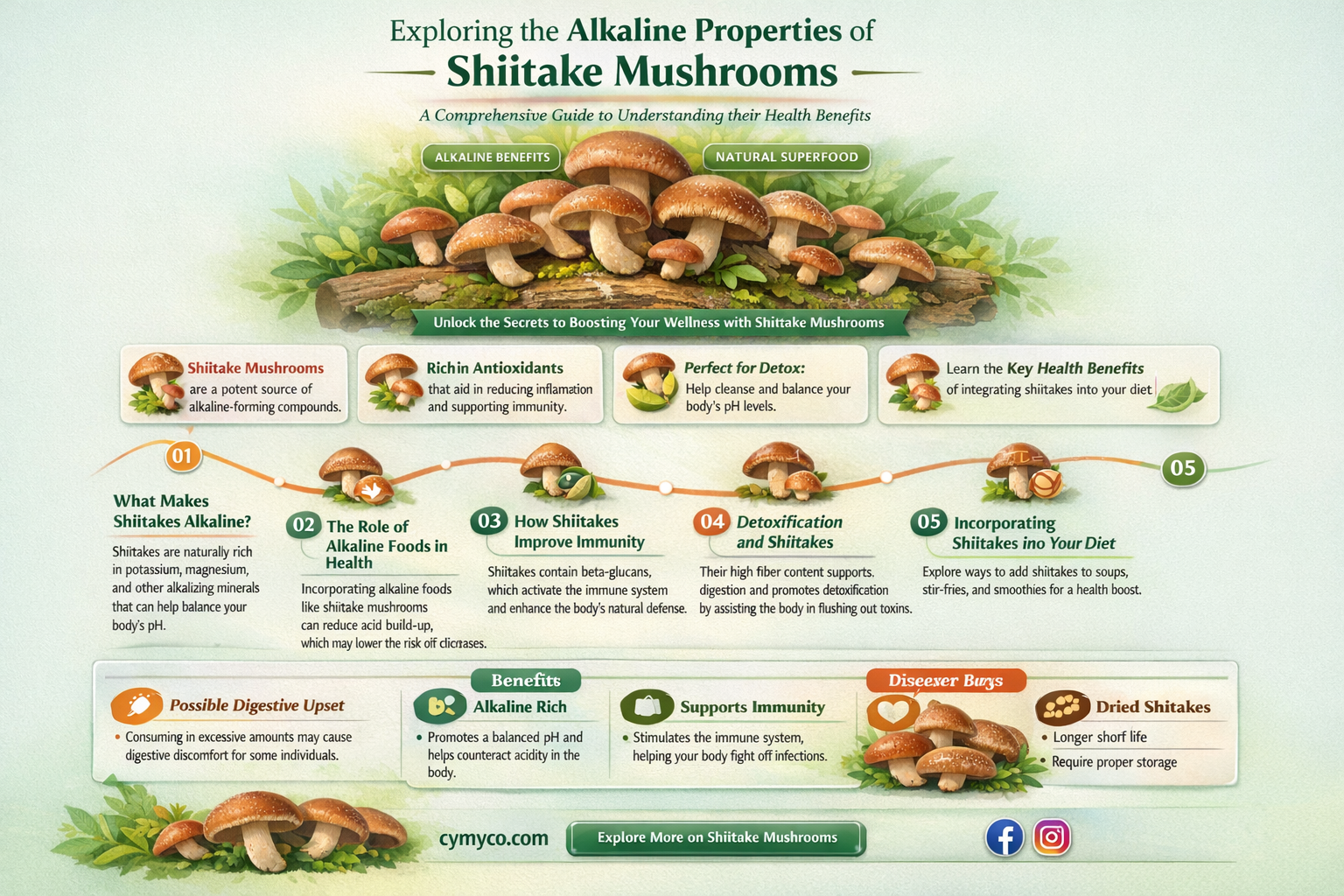 are shiitake mushrooms alkaline