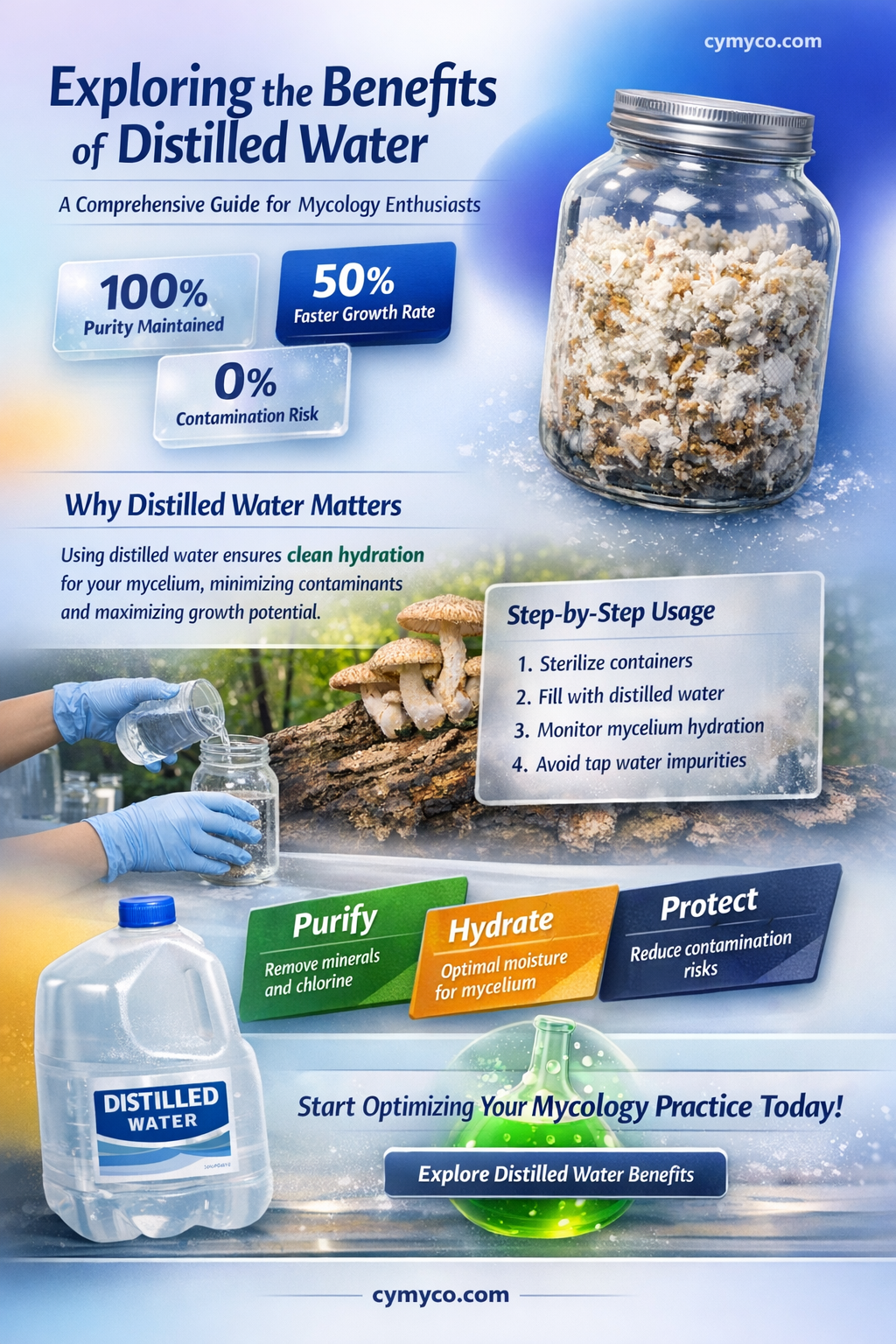 is distilled water good for mycology