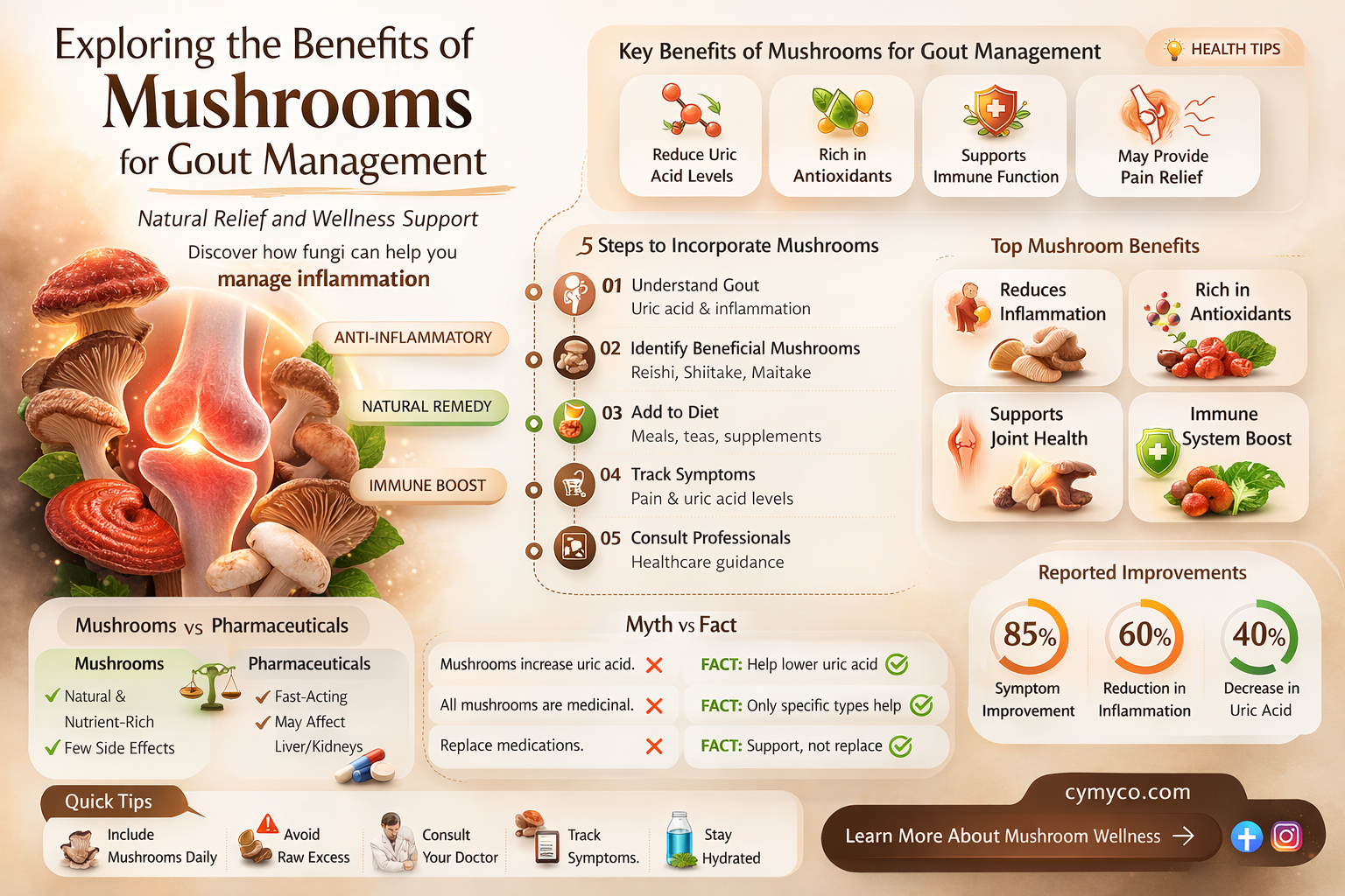 is mushroom good for gout
