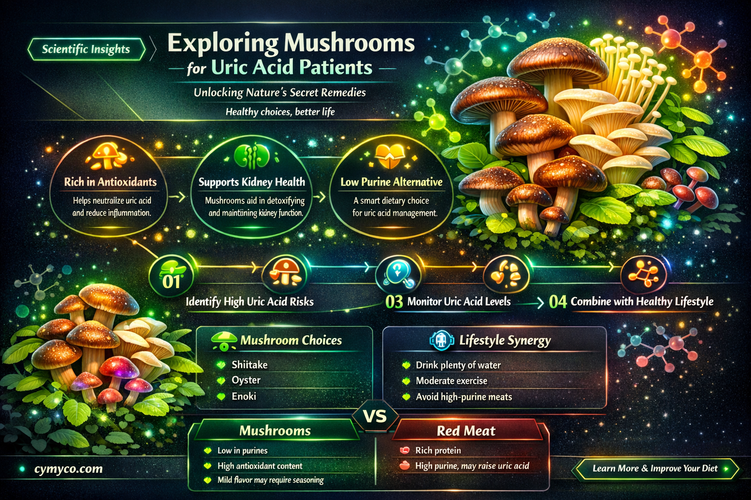 is mushroom good for uric acid patient