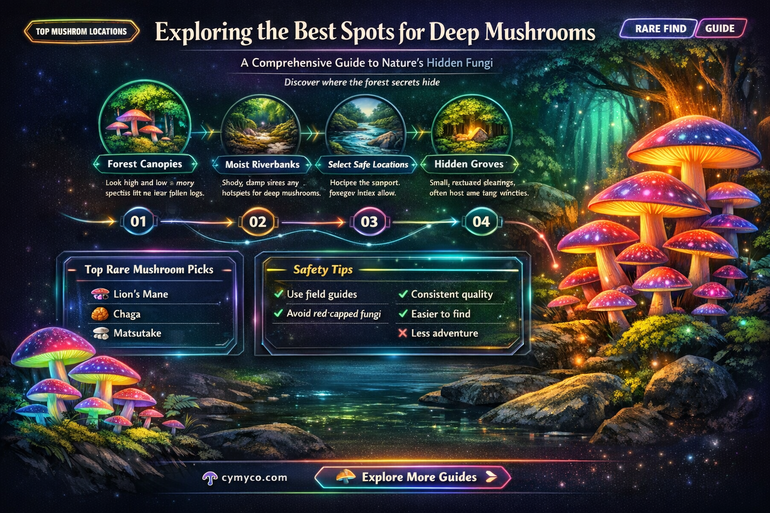 where to find deep mushrooms