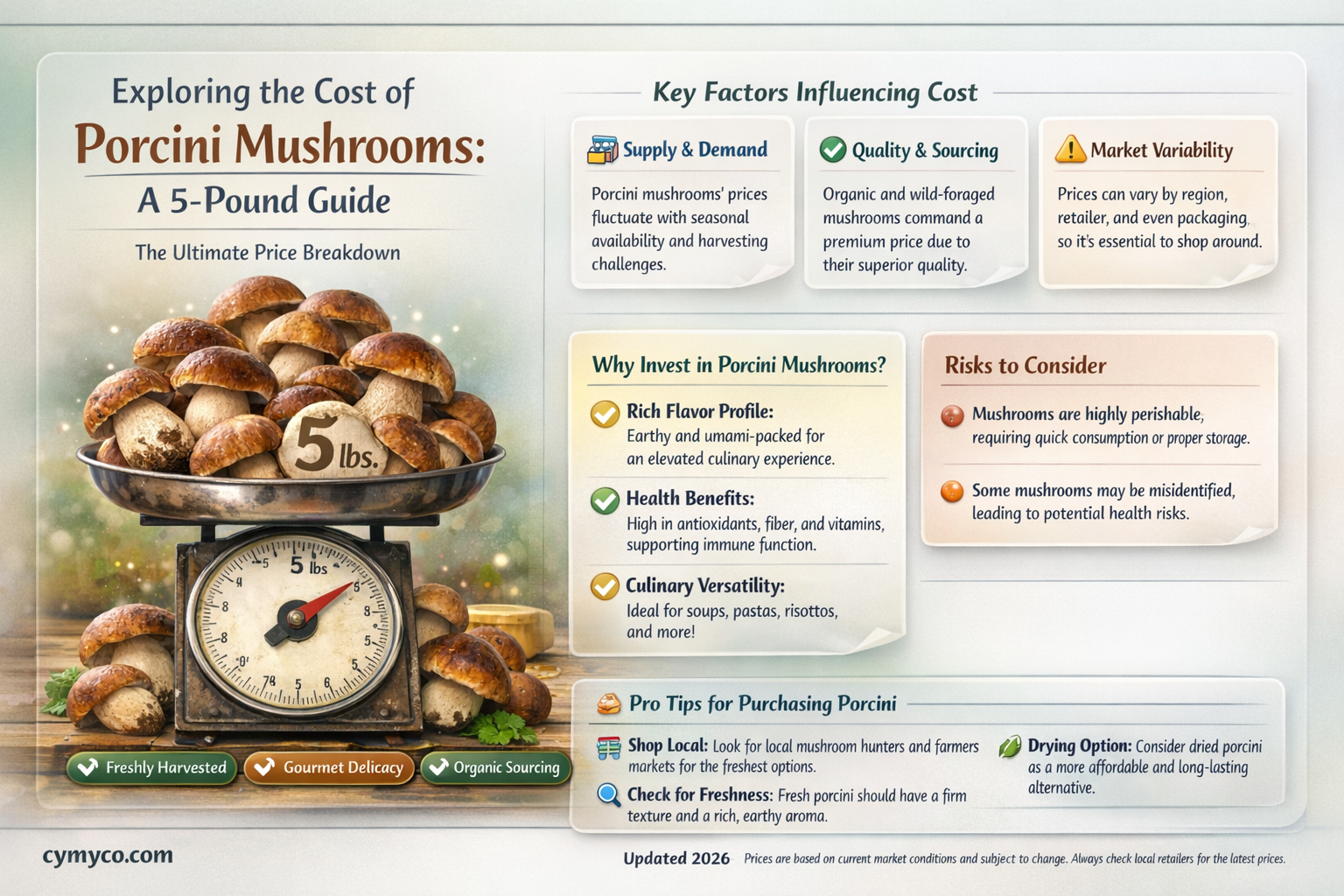 how much are porcini mushrooms 5 lb