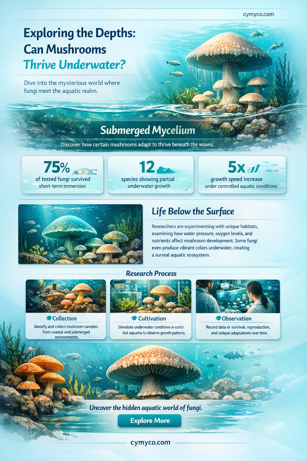 can mushrooms grow undewrwater