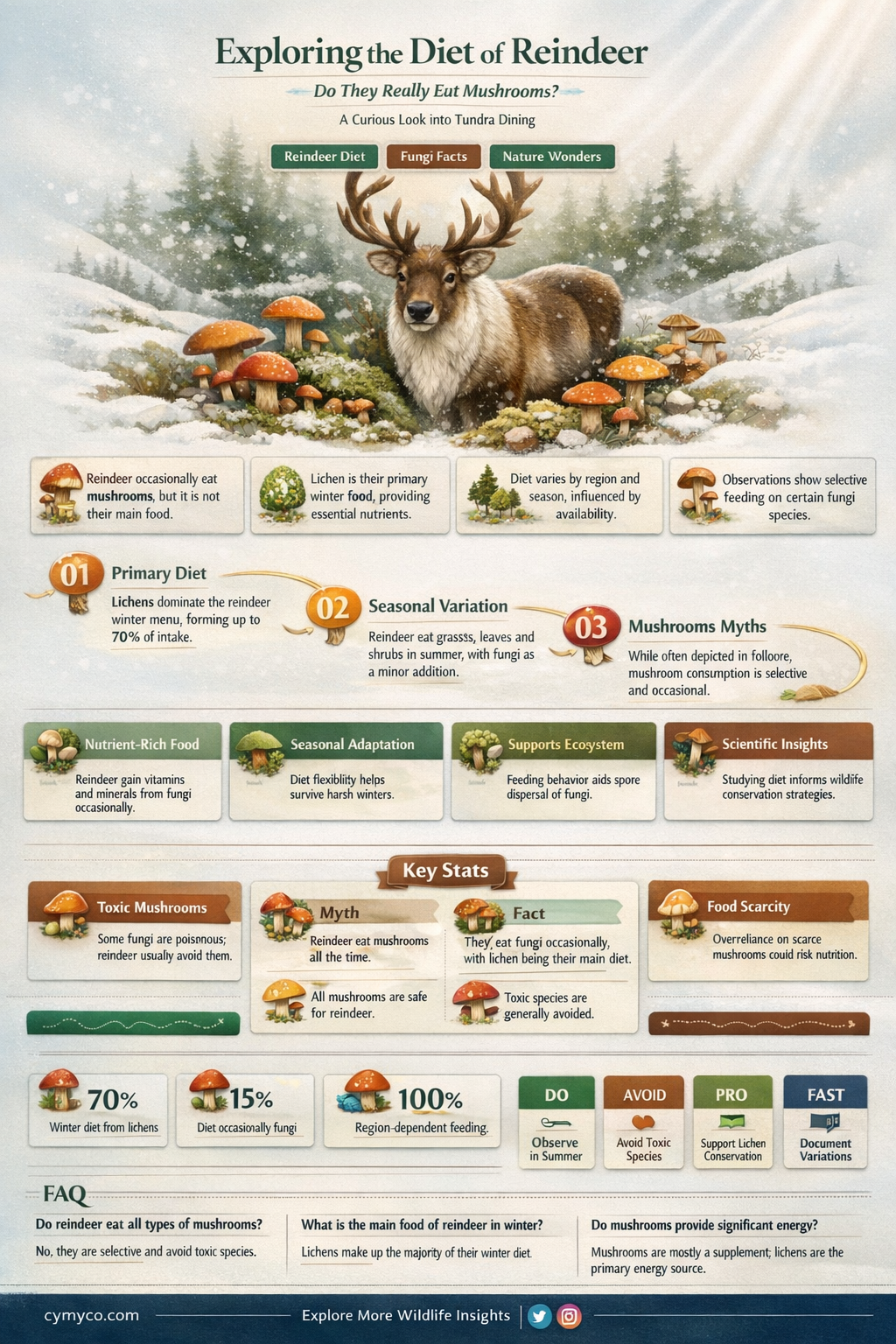 do reindeer eat mushrooms