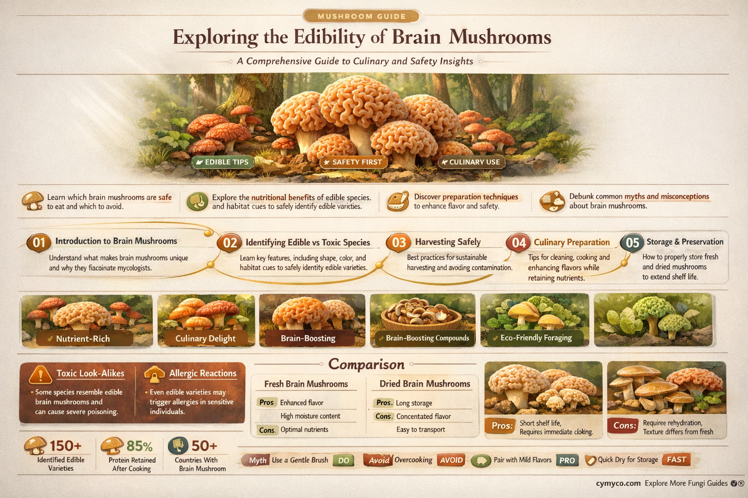 are brain mushrooms edible