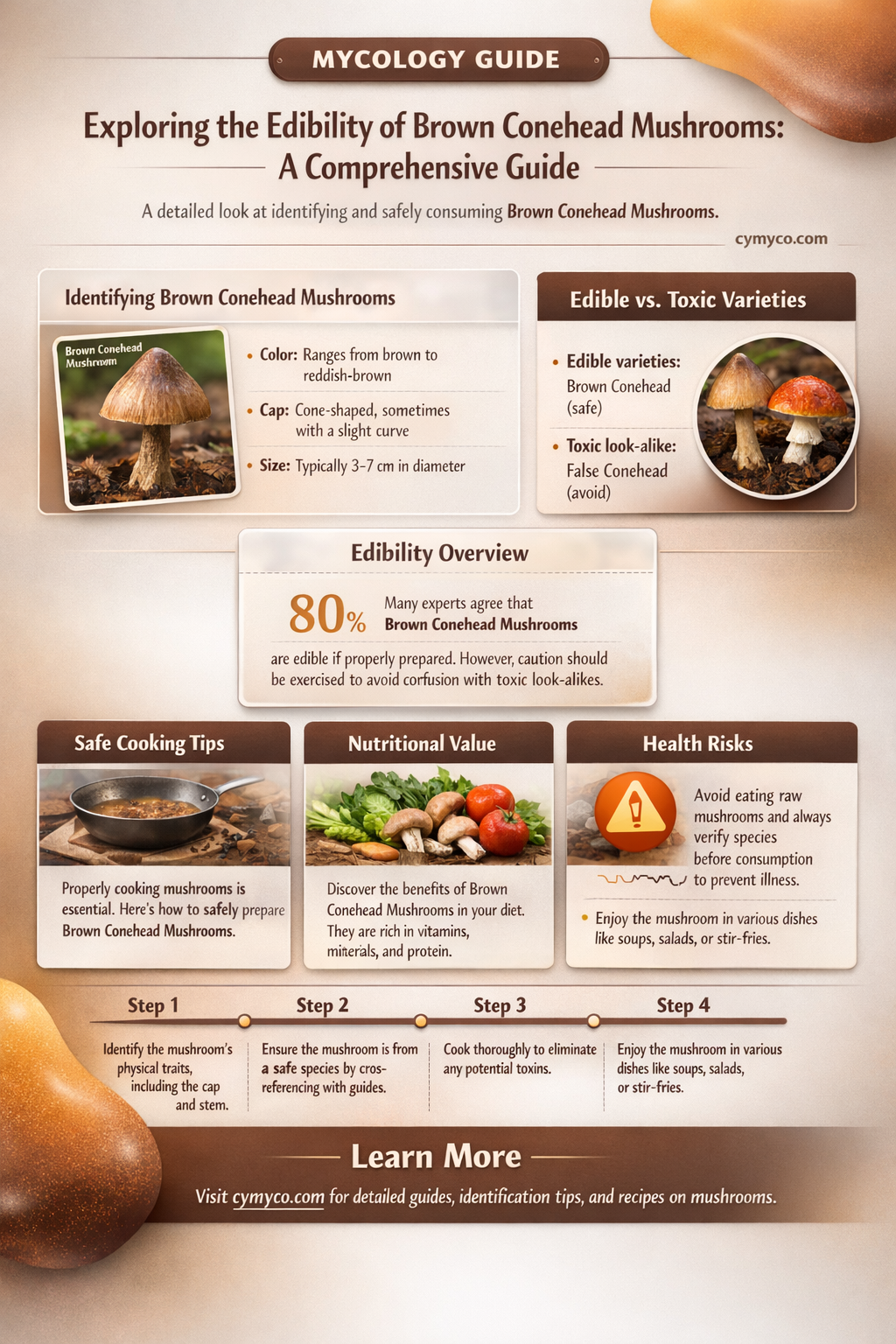 are brown cone head mushrooms poisonous