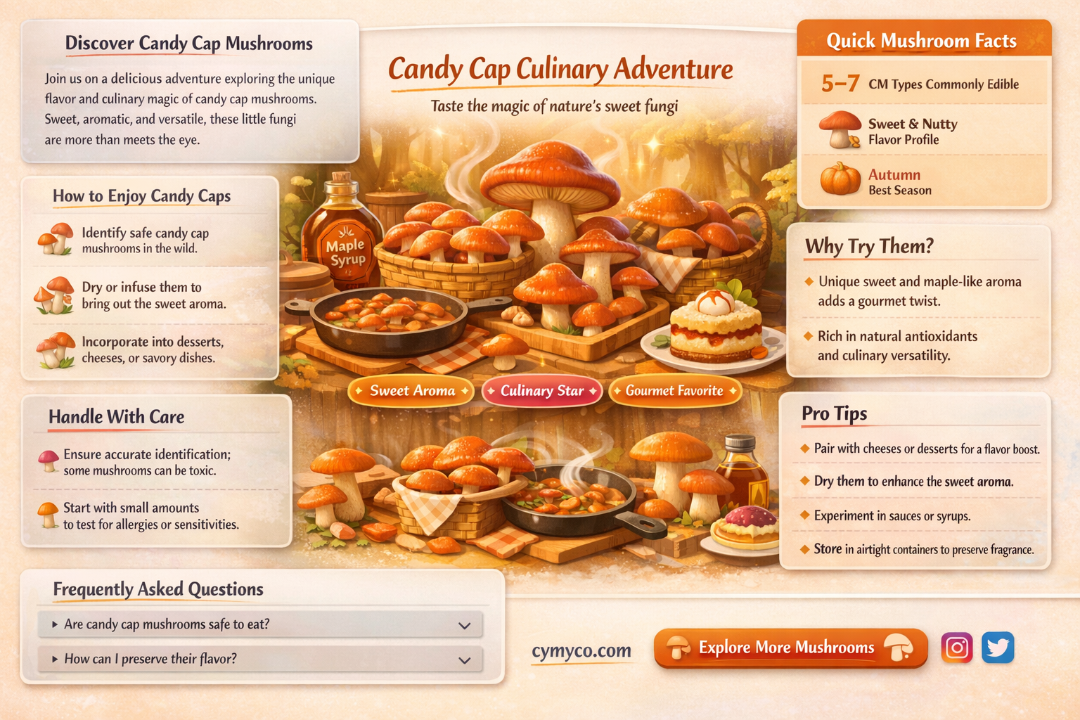 are candy cap mushrooms edible