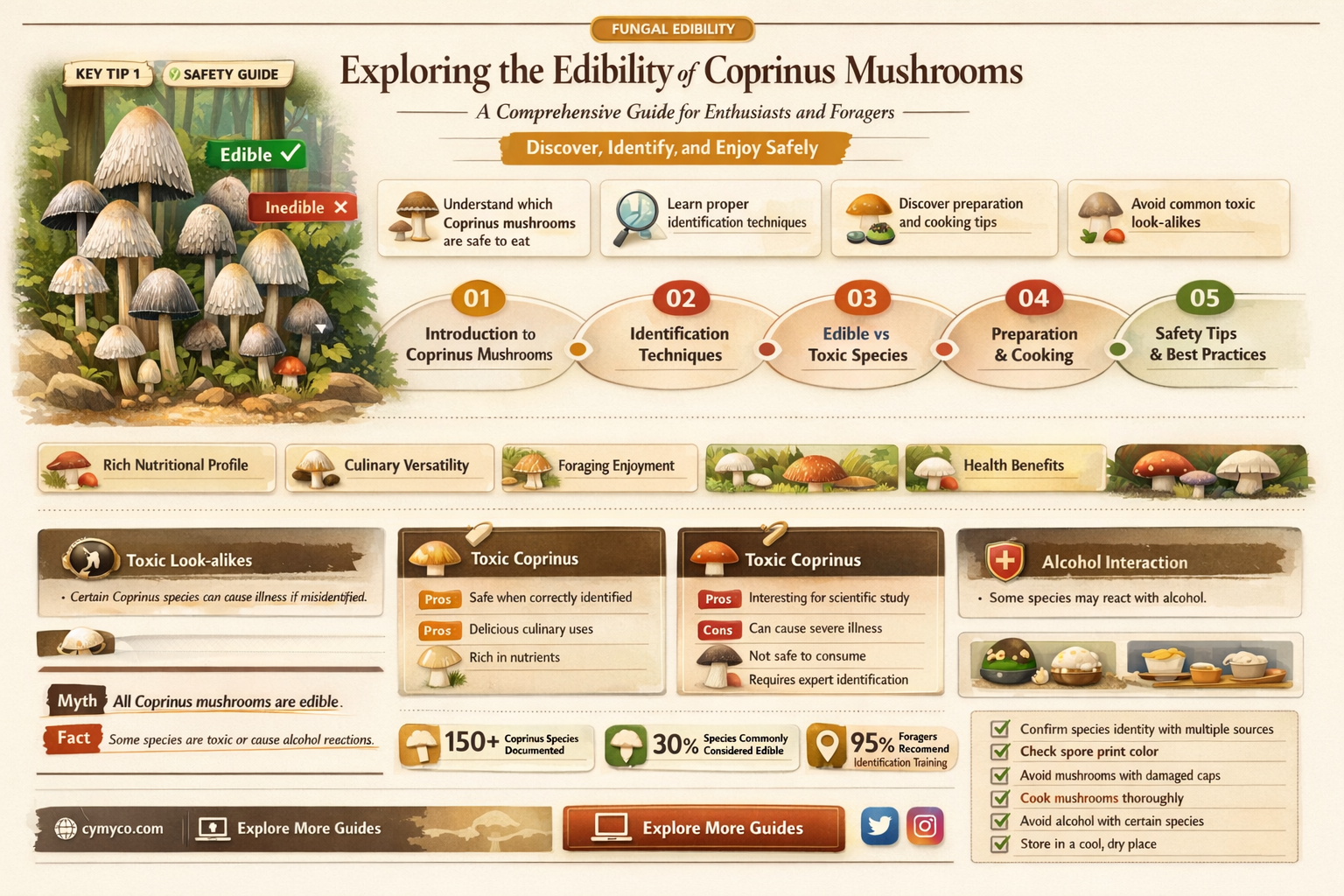 are coprinus mushrooms edible