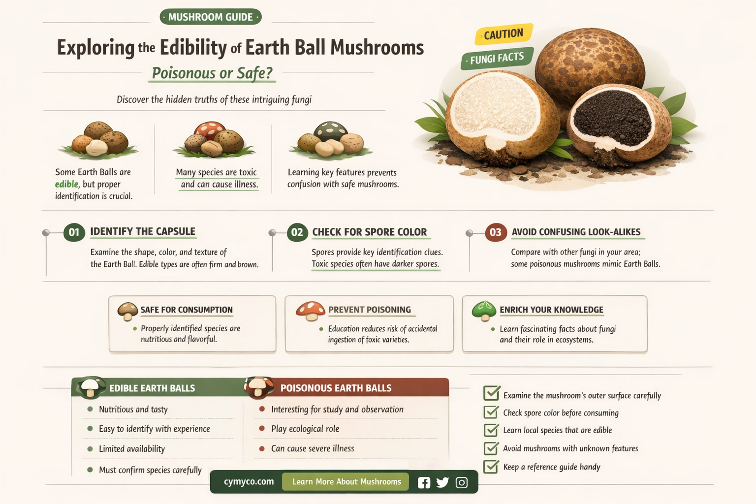 are earth ball mushrooms poisonous
