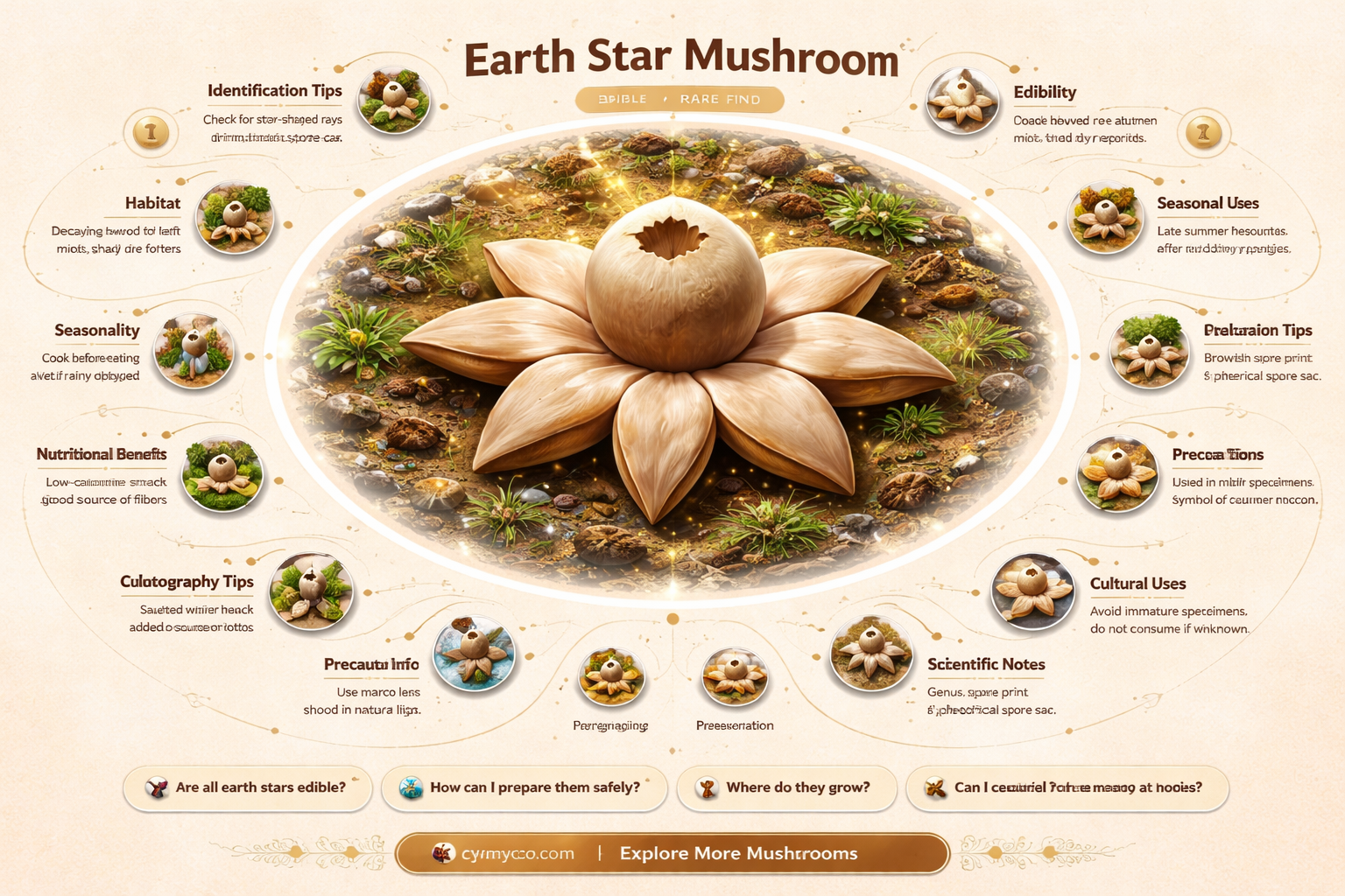 are earth stars edible mushroom