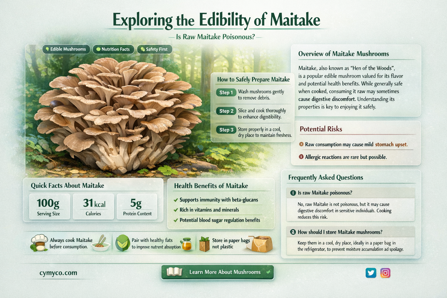 is raw maitake poisonous
