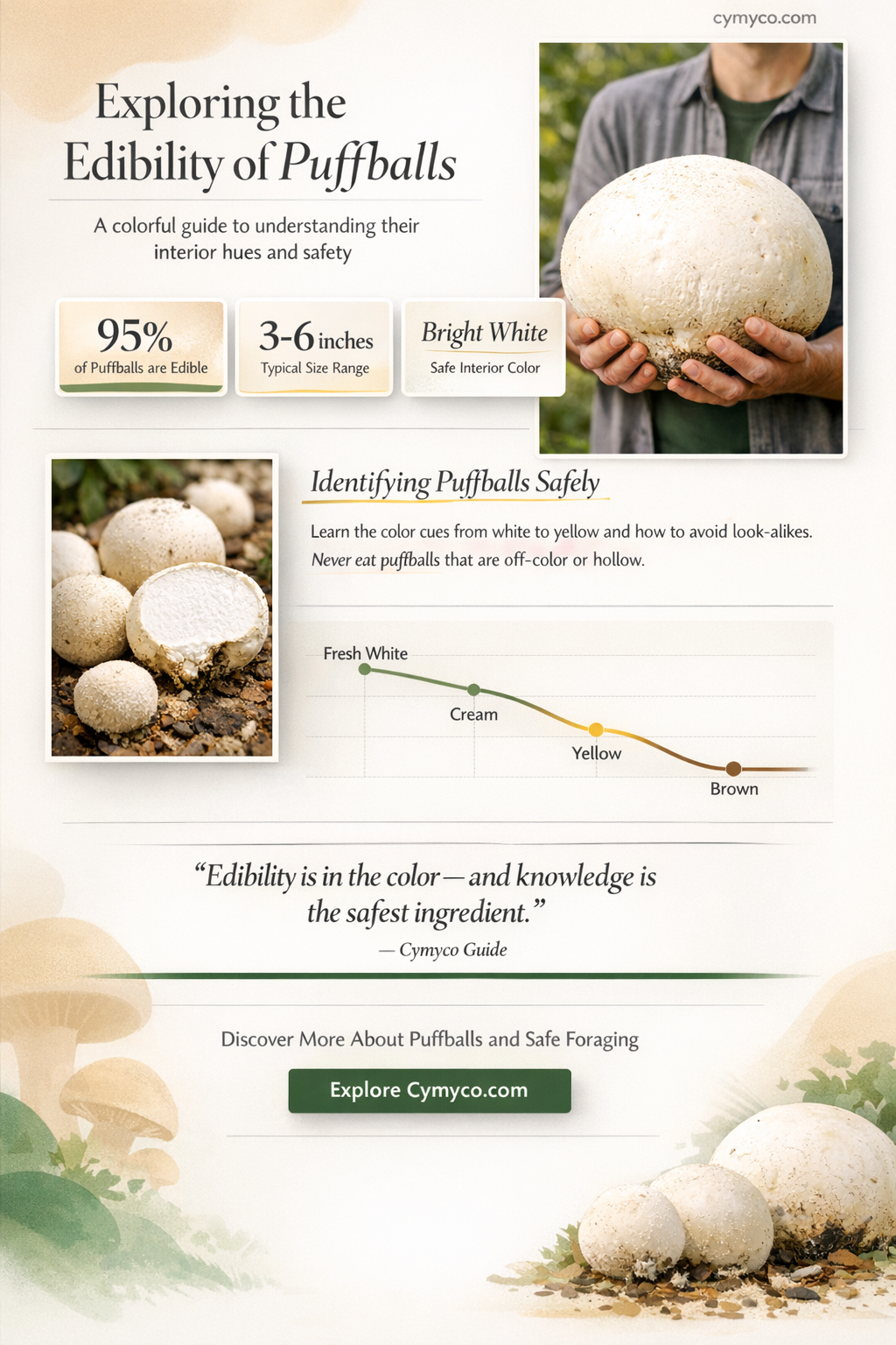 can you eat a puffbal when its brown inside