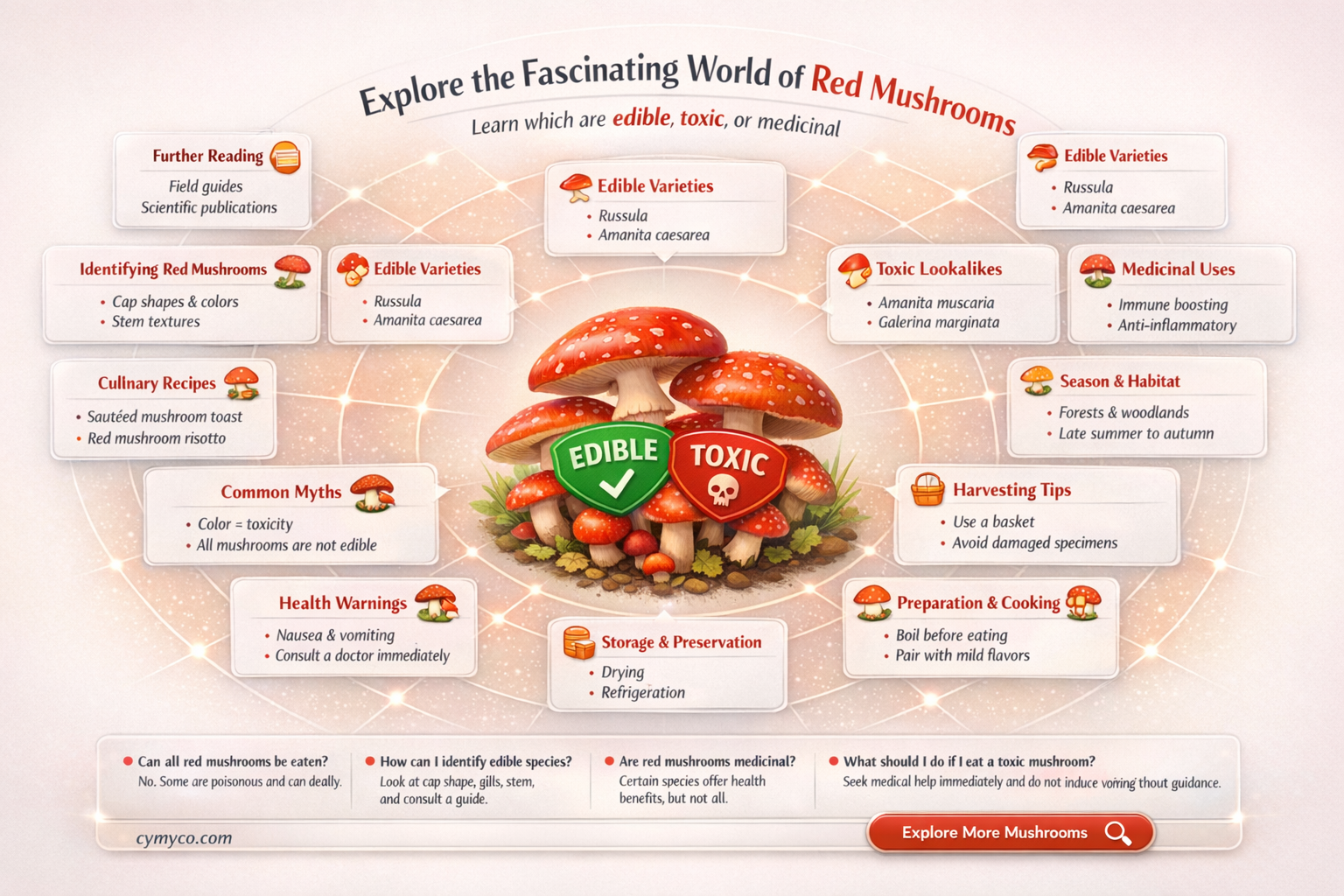 are red mushrooms edible