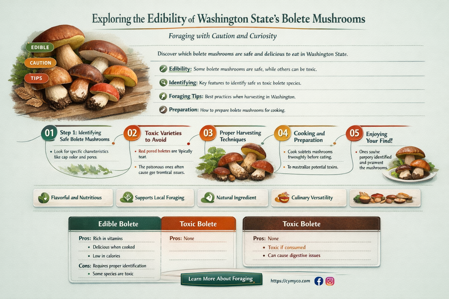 are bolete mushrooms of washington state poisonous