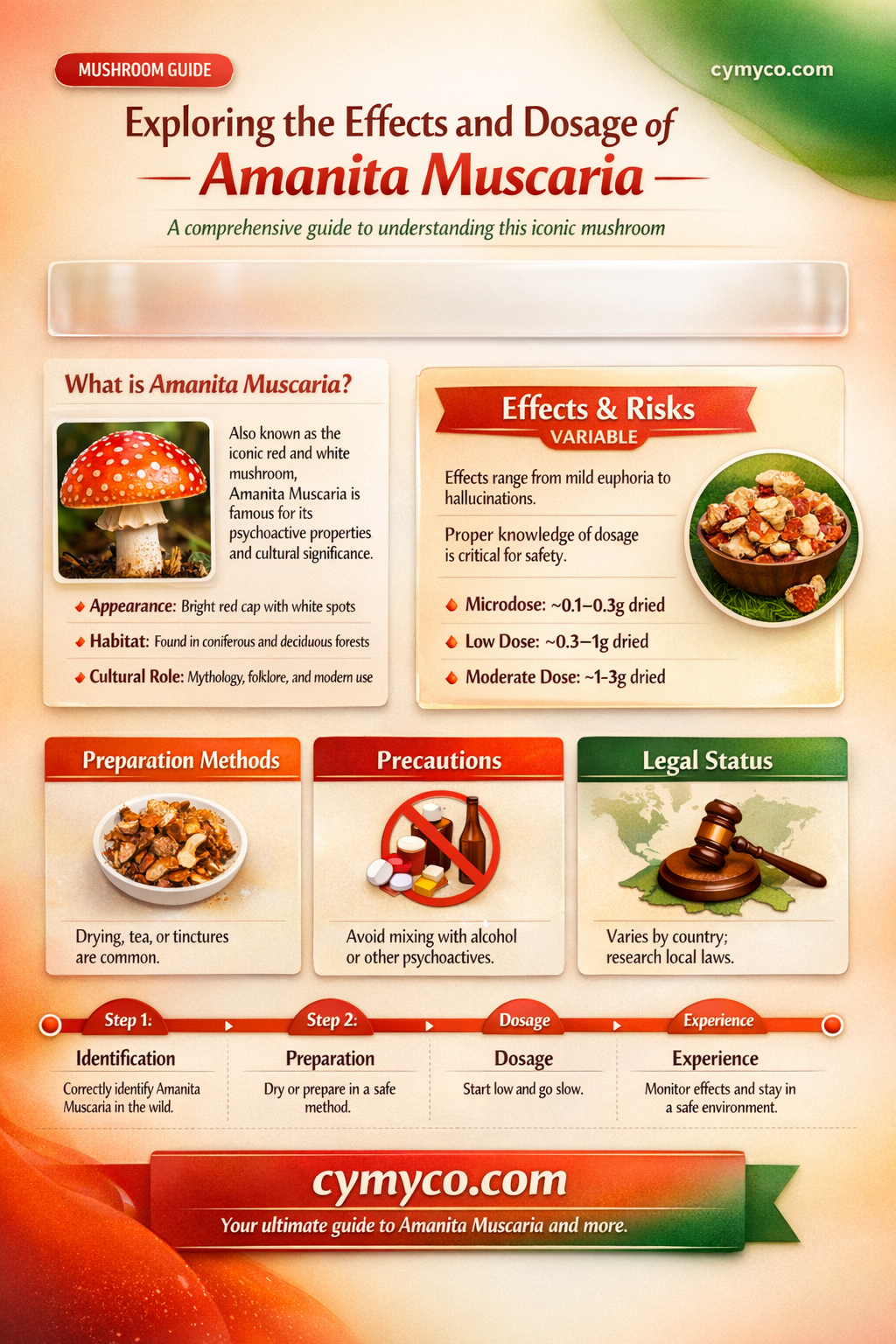 how much amanita muscaria to eat