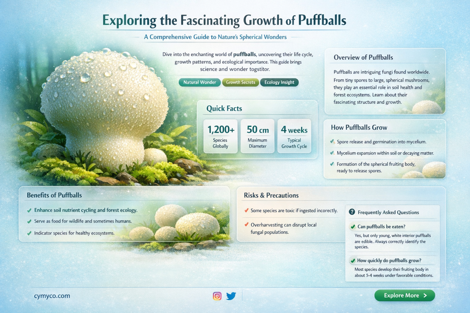 how big do puffballs grow