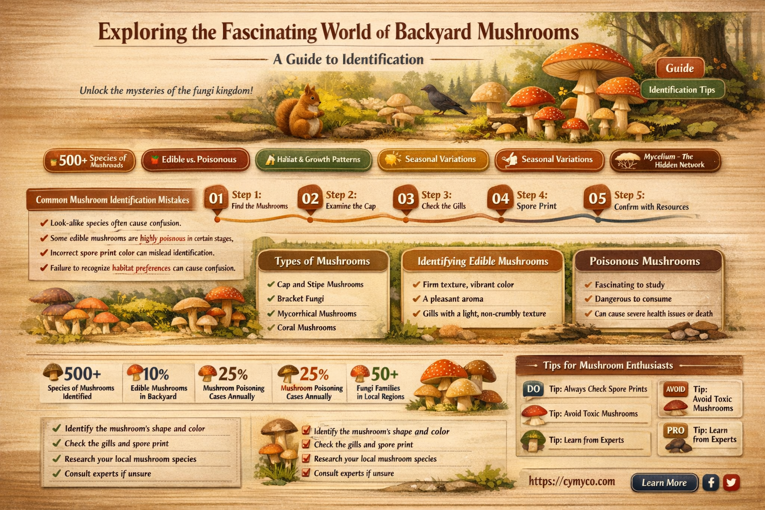 what type of mushrooms grow in my yard