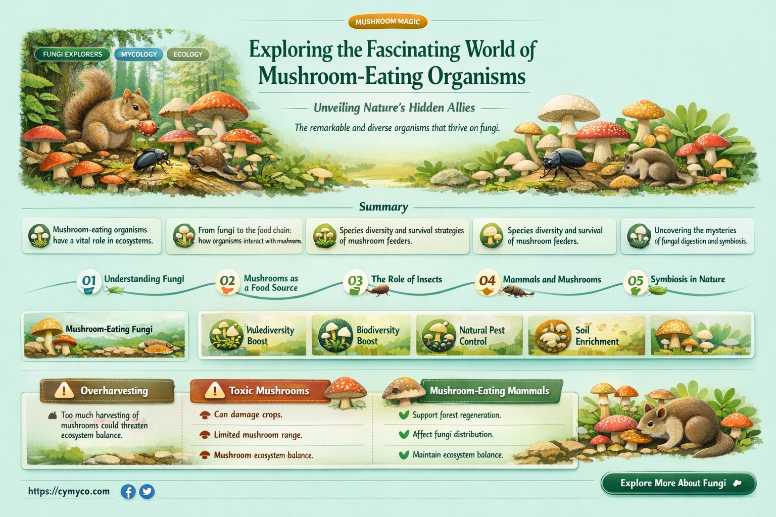 what eats mushrooms