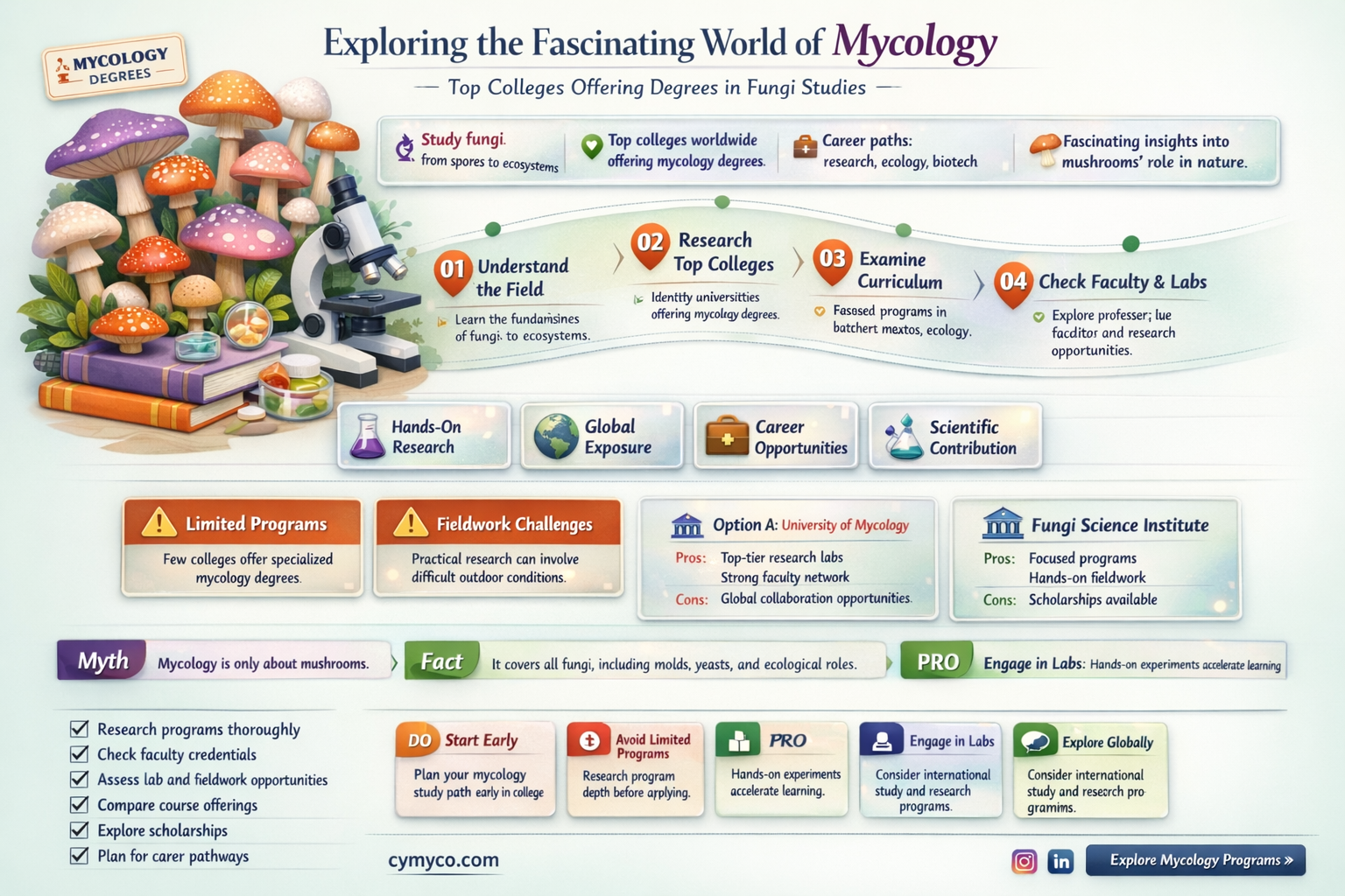 what colleges offer degrees in mycology