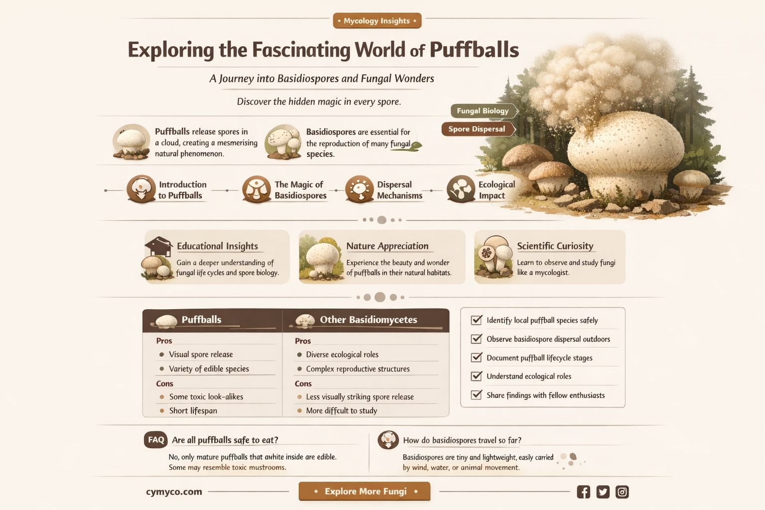 do puffballs produce basidiospores