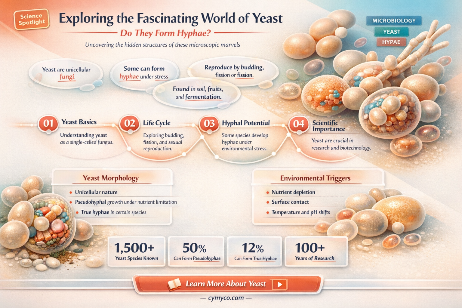 do yeast produce hyphae