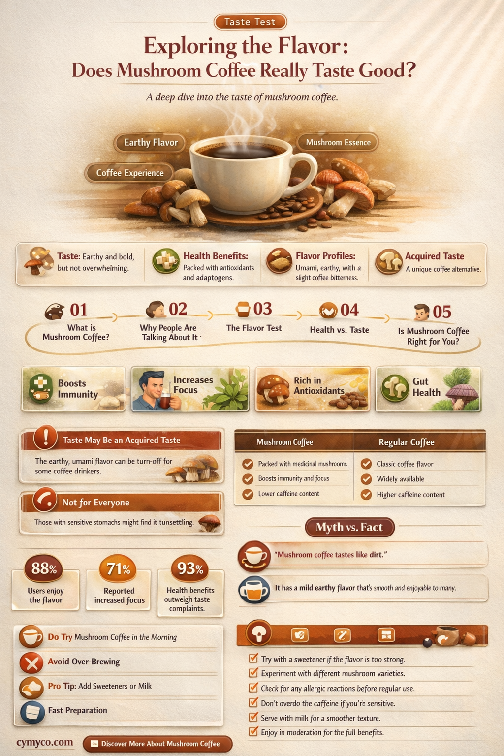 does mushroom coffee taste good