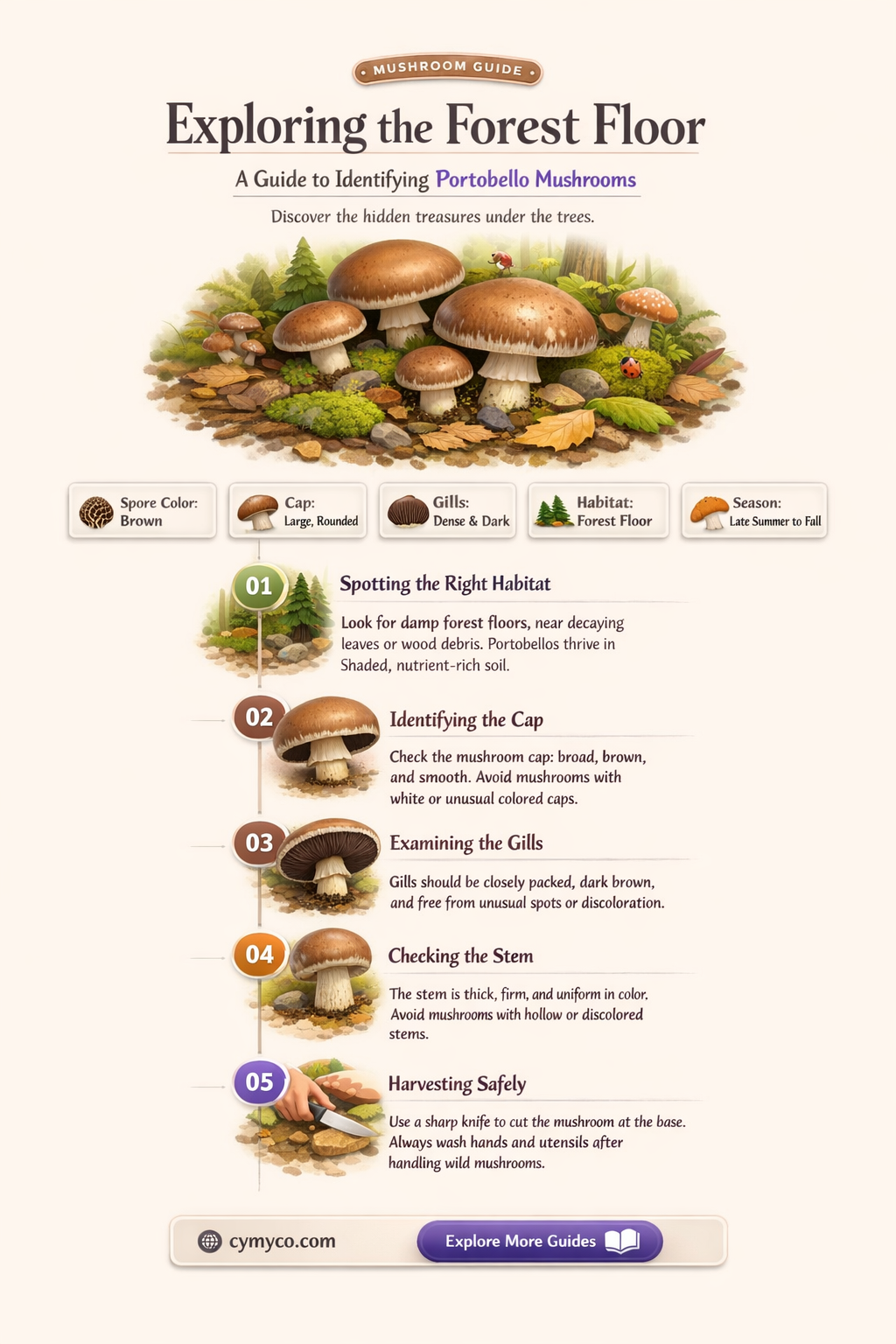how to identify portobello mushrooms