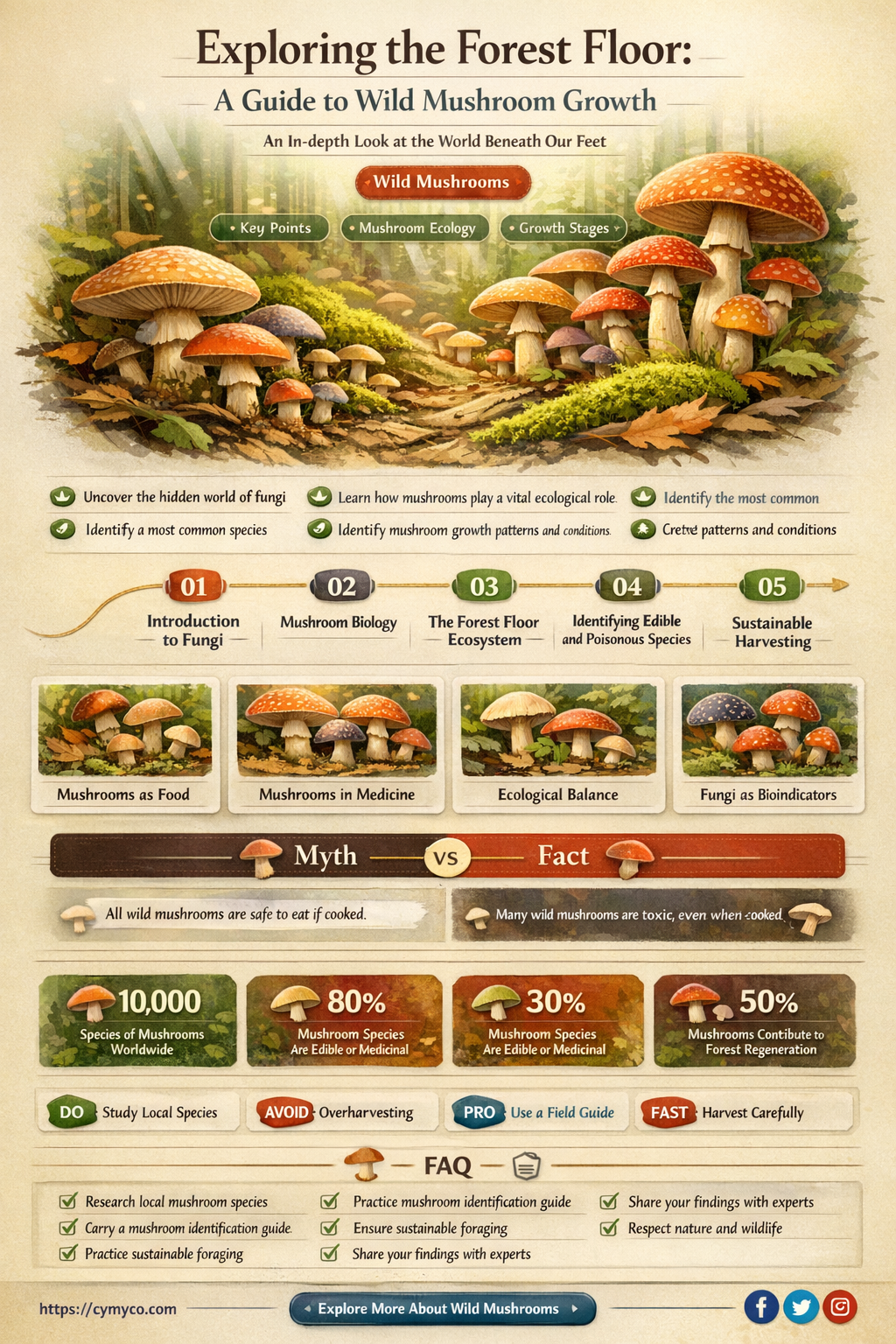 can mushrooms grow in the woods