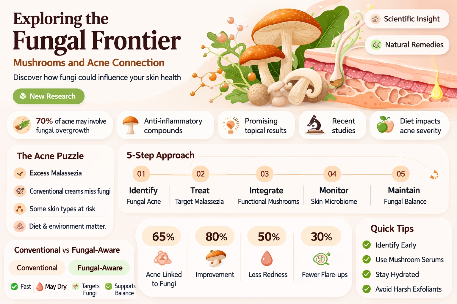 are mushrooms bad for acne