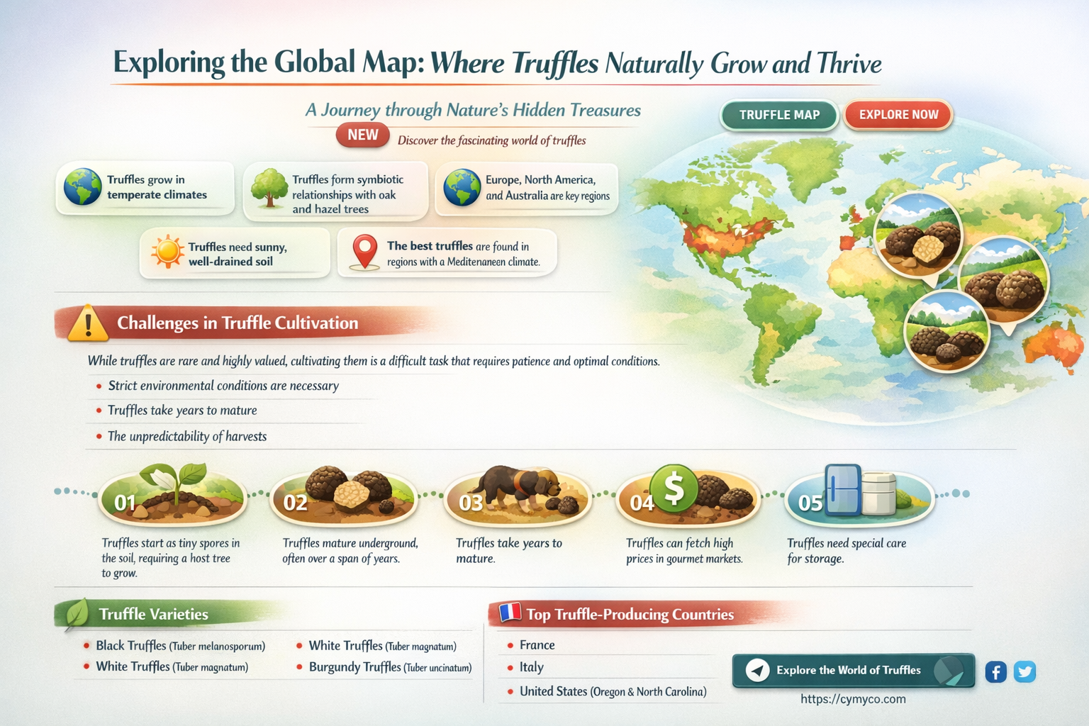 where do truffles grow map