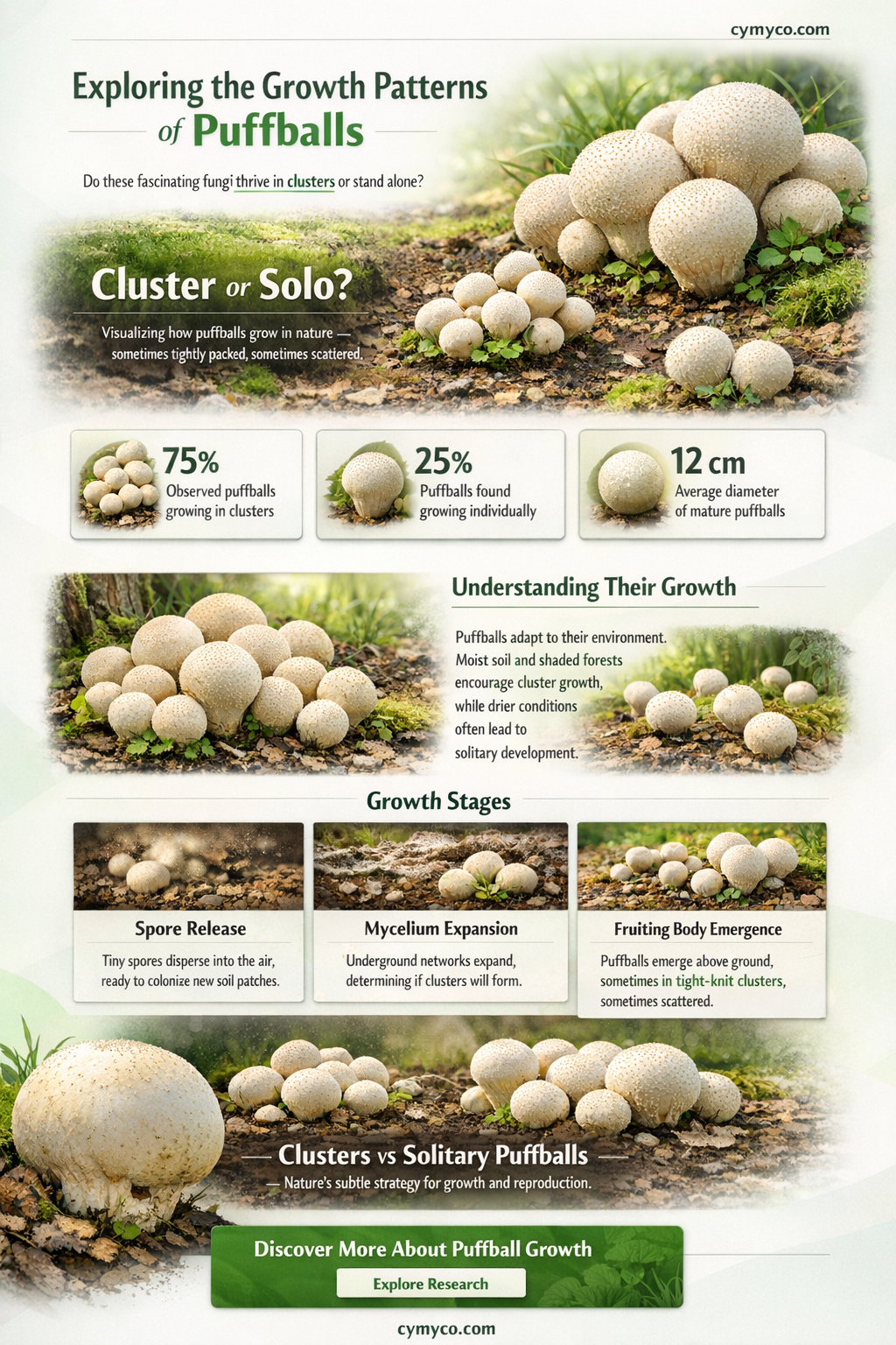 do puffballs grow in clusters