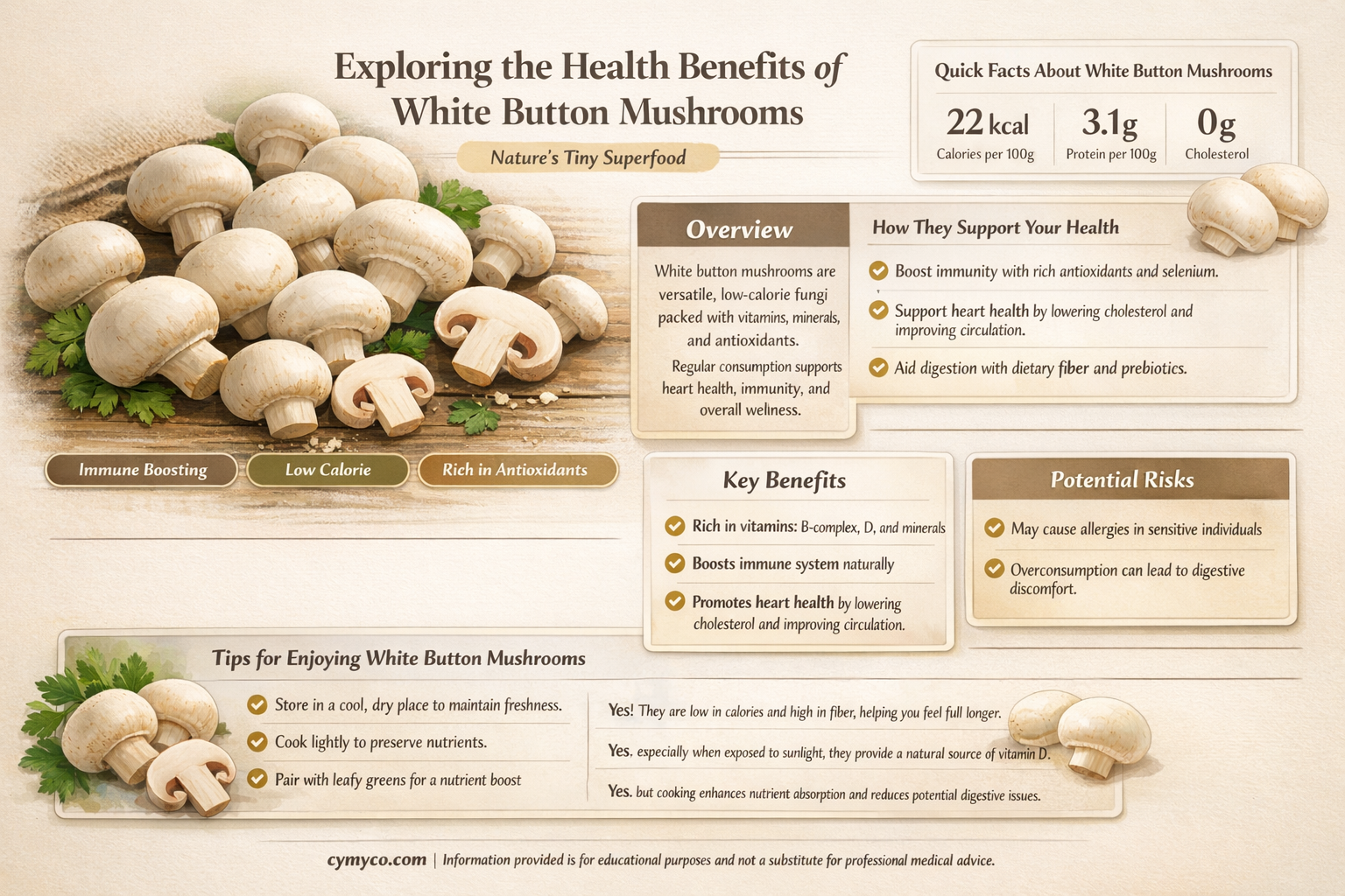 are white button mushrooms good for you