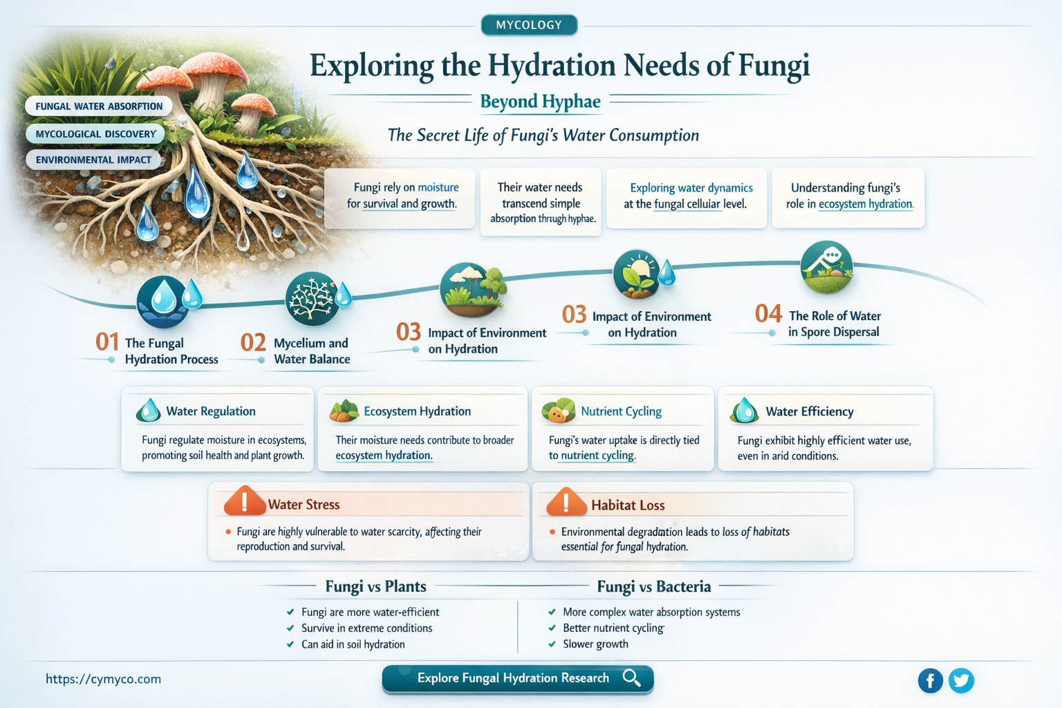 do fungi need water not hyphae