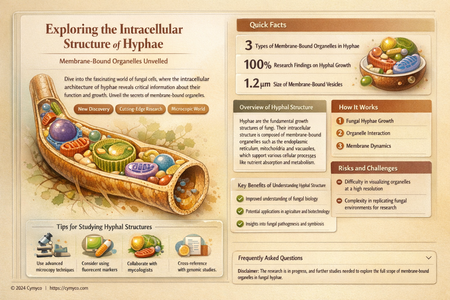 do hyphae have membrane bound organelles