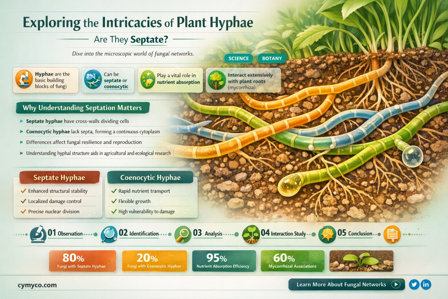 do plants have septate hyphae