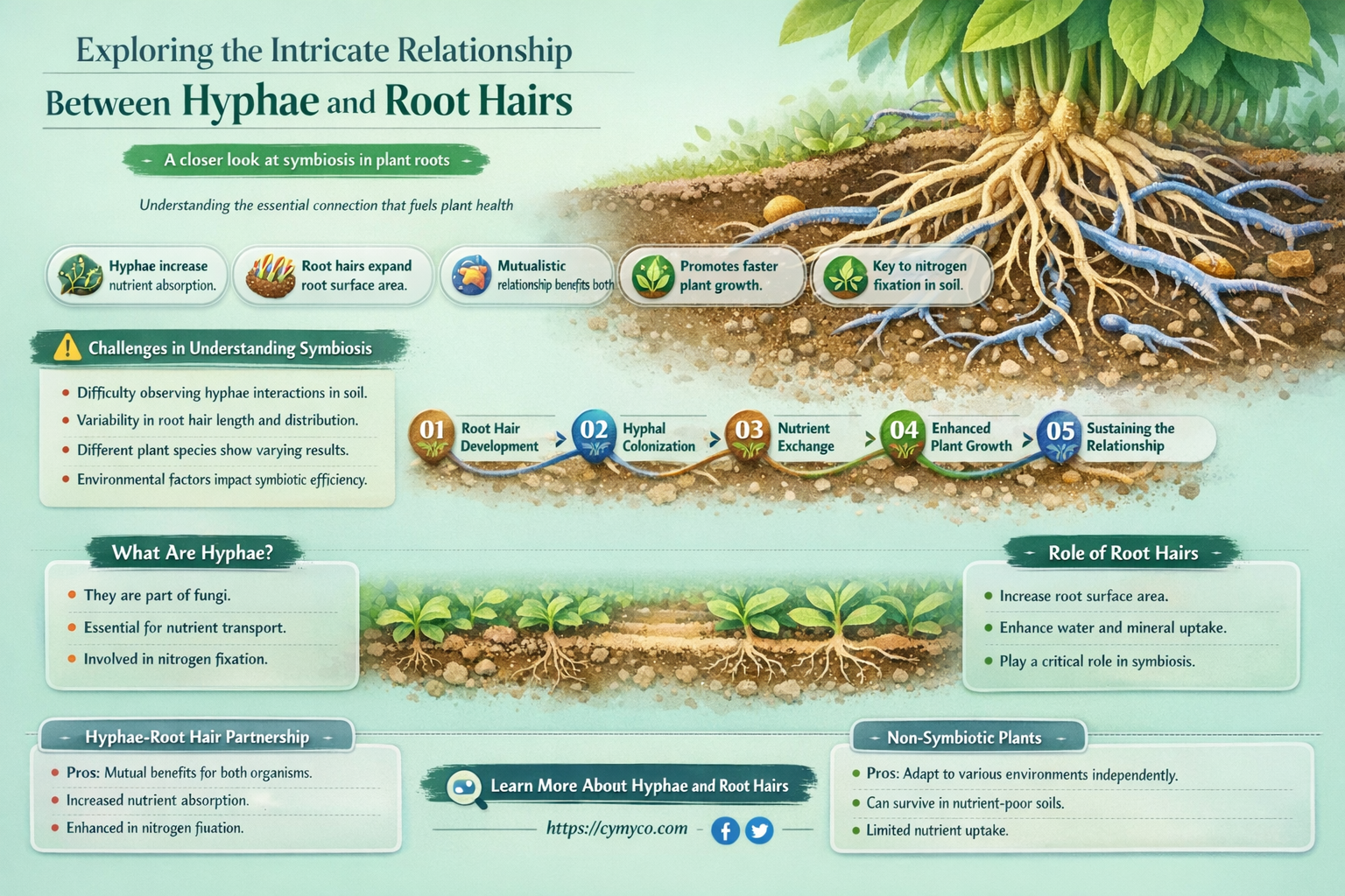 do hyphae make up root hairs