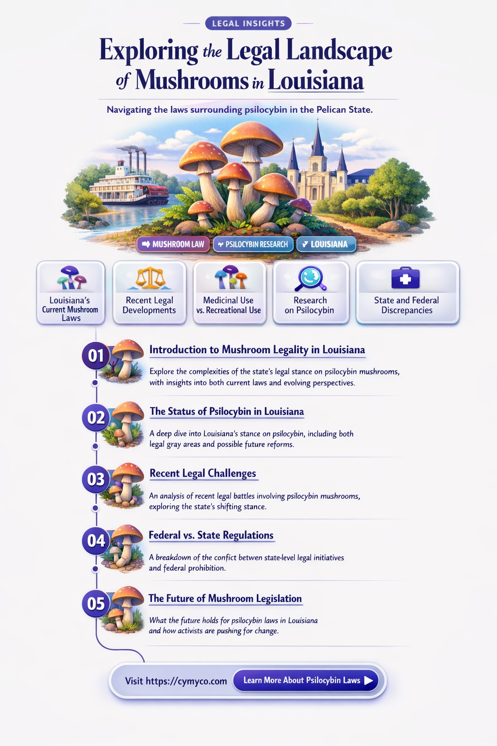 are mushrooms legal in louisiana