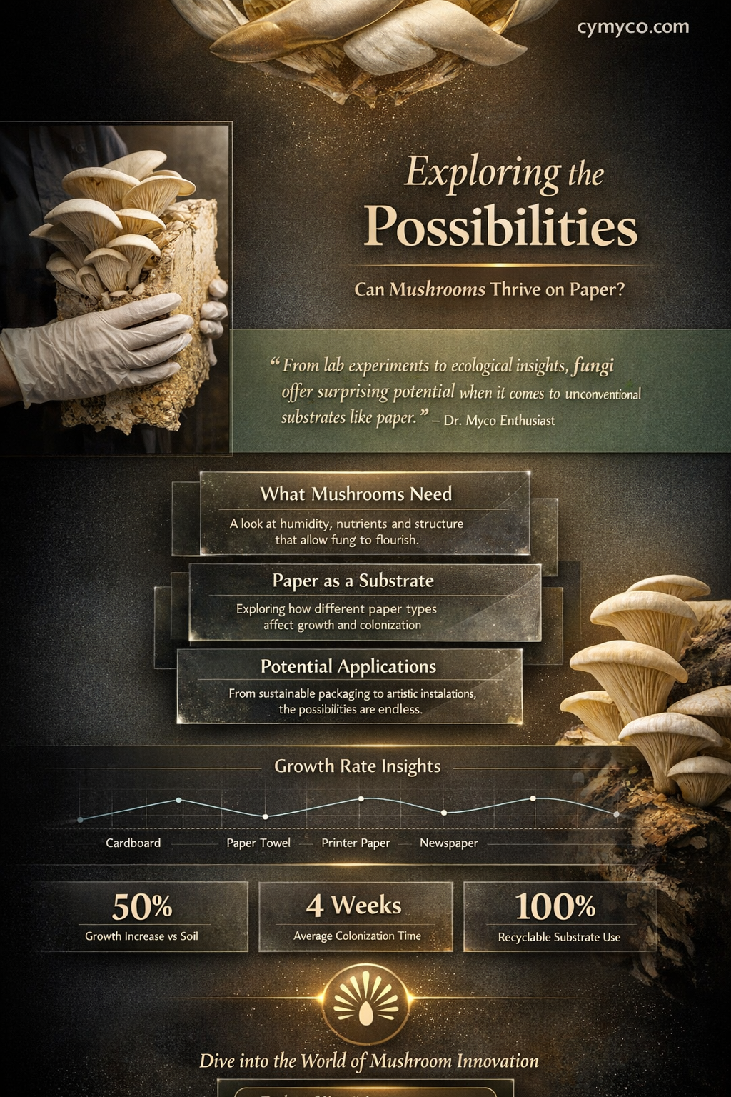 can mushrooms grow on paper