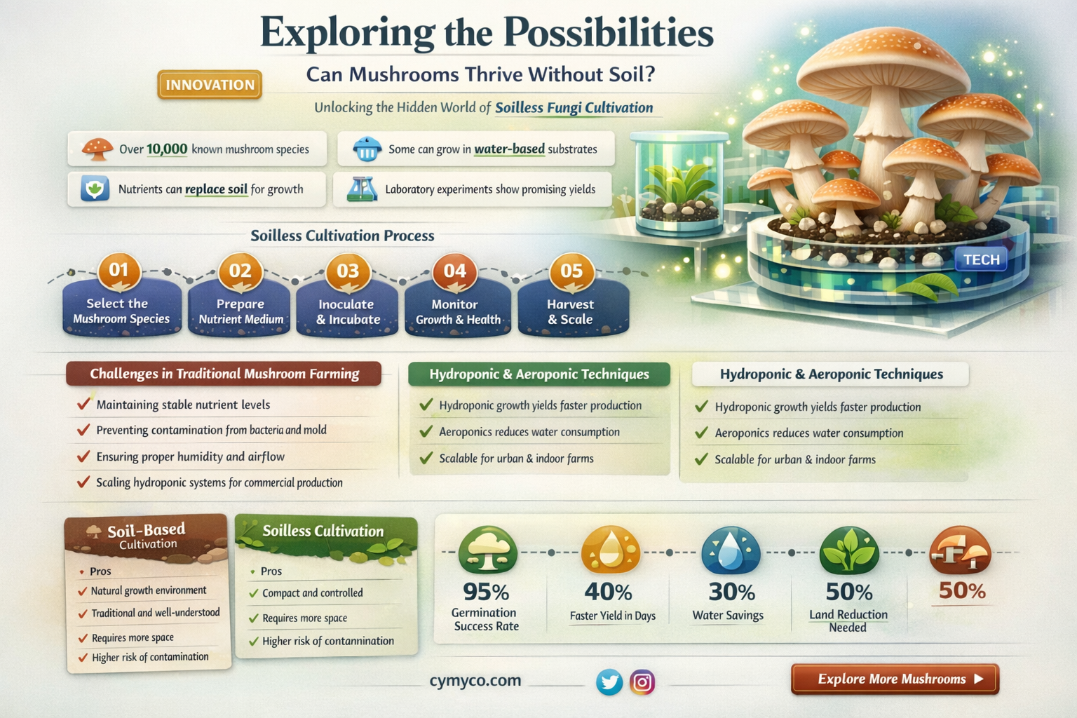 can mushrooms grow without soil