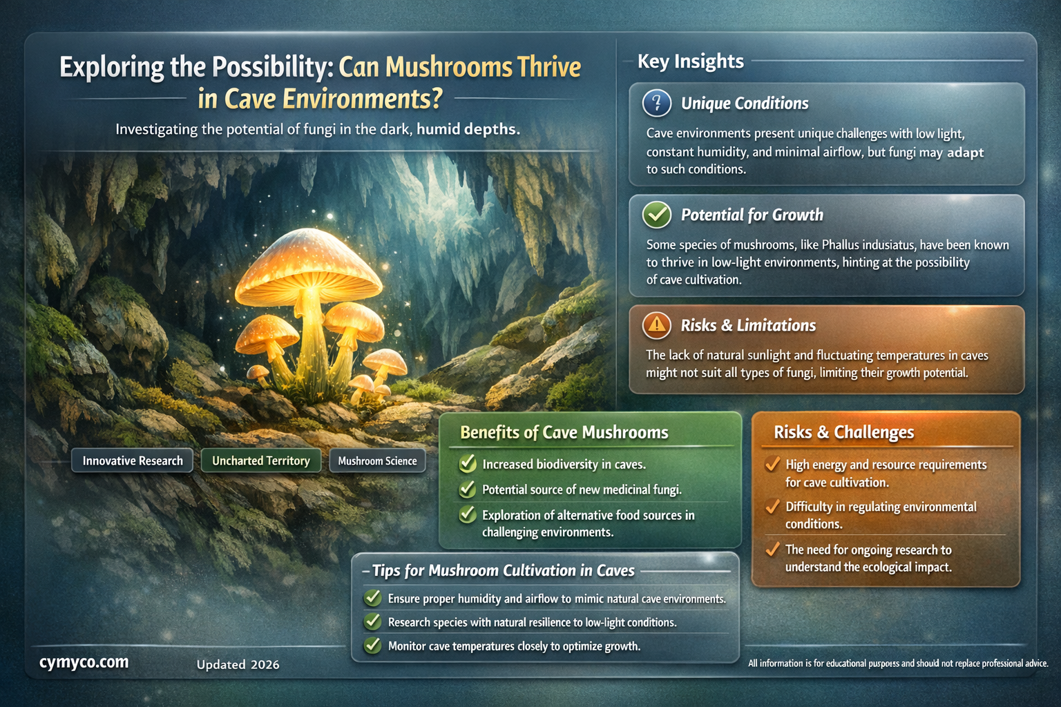 can mushrooms grow in caves