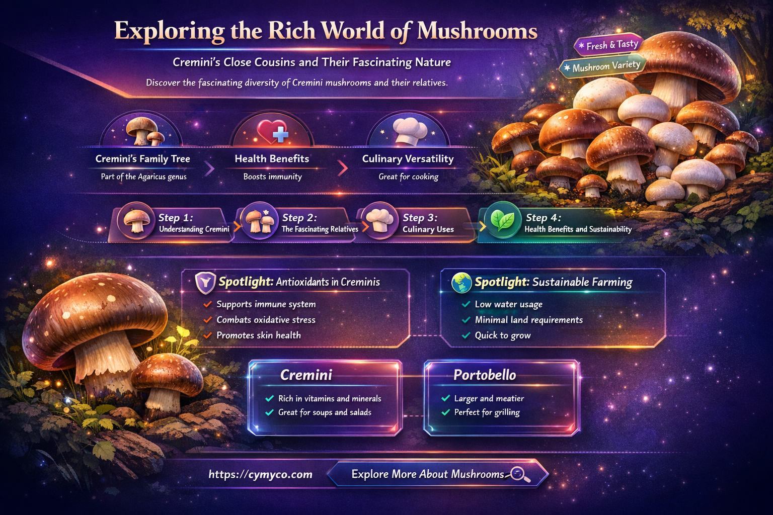 what is close to cremini mushrooms